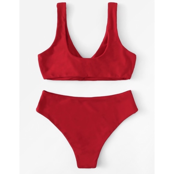 DEBBIE FRont Tie REd Bikini - Picture 3 of 3